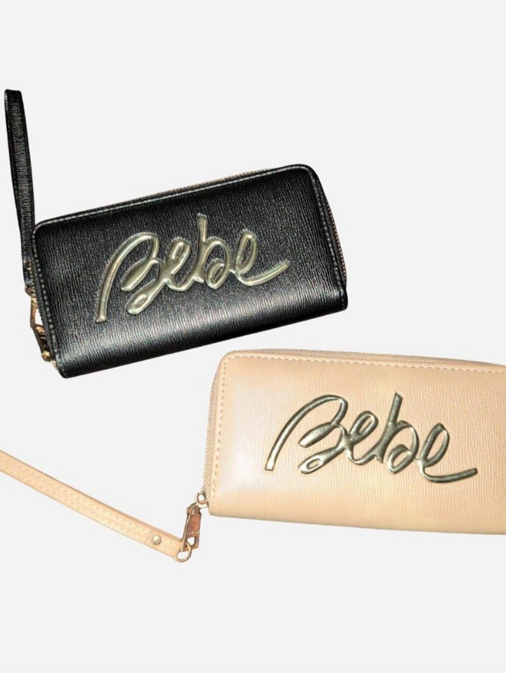 Bebe Leather Wallets with Gold Logo NWOT - Black & Tan